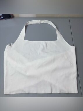 COTTON ON CURVE White Sleeveless Ribbed Halter Top